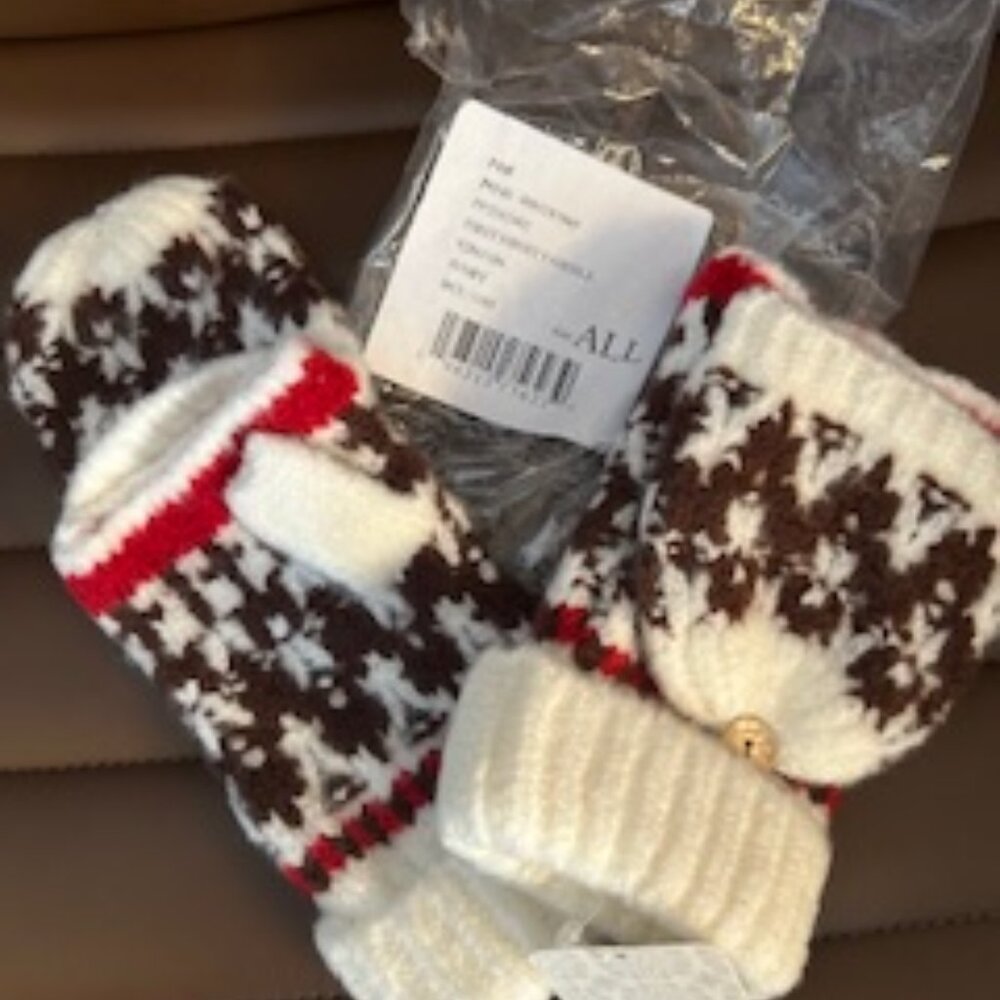 First Frost Fair Isle Pop-Top Mittens - Free People - NWT
